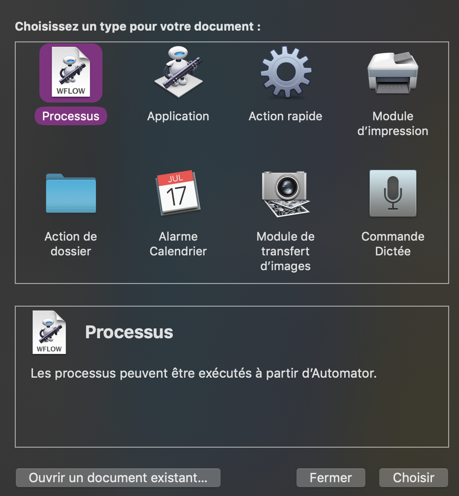 Mac Automator processus Mouse Coach Barcelone