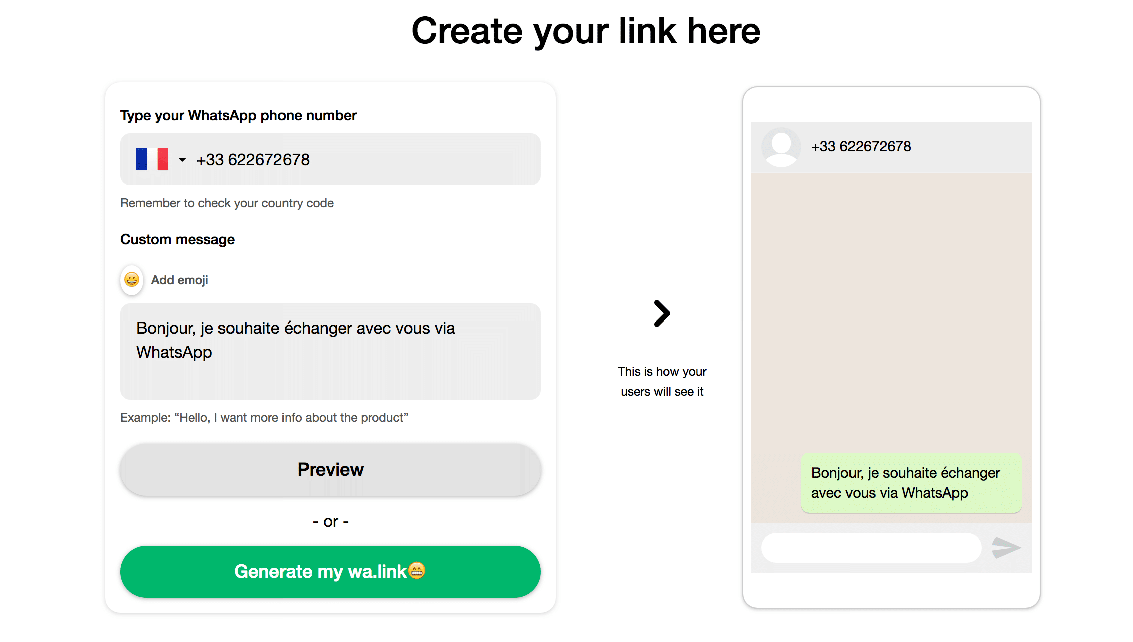 Create WhatsApp links 
