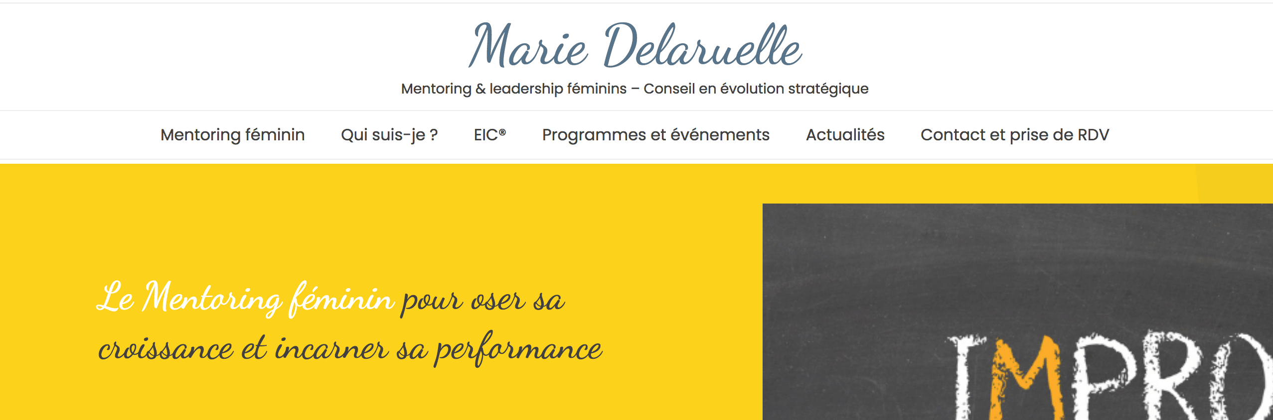 Création du site Marie Delaruelle Mentoring